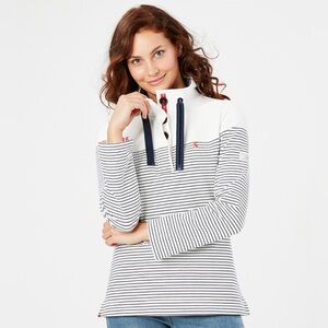 JOULES Saunton 1/4 Button Funnel Neck Sweatshirt Size 10